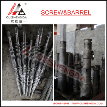 conical twin screw and barrel for extruder PVC PP pipe board